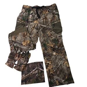 Gander Mountain EUC Guide Series Real Tree Xtra  pants gloves Neck Gaiter XL